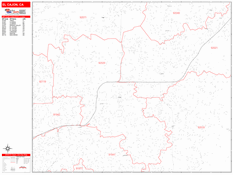 El Cajon Digital Map Red Line Style